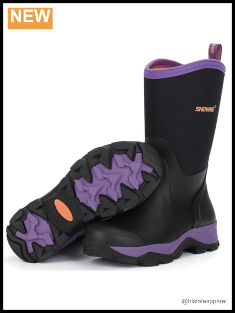 Women's Waterproof Mid Calf Rain Boots Insulated Neoprene Rubber